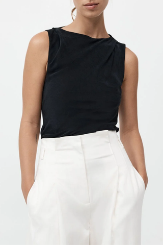 Draped Cowl Top | Black