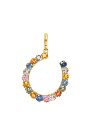 Large Horseshoe Charm | Rainbow Sapphire