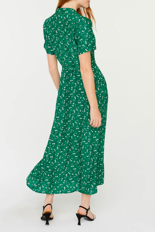 Long Silk Maria Dress | Green Cherry