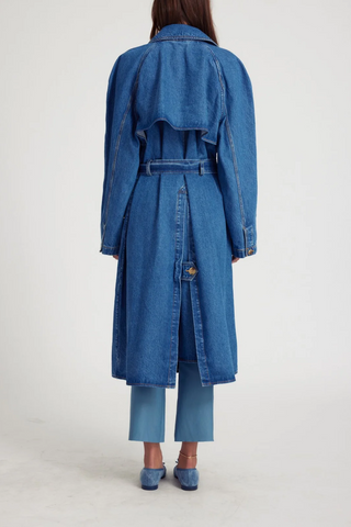 Coco Denim Trench Coat | Classic Blue