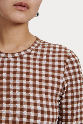 Satellite Top | Brown Check