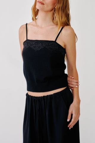 Josie Straight Neck Cami | Black