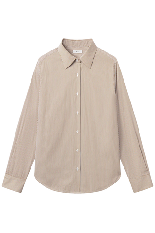 Mason Relaxed Cotton Shirt | Pearl/Aged Bronze