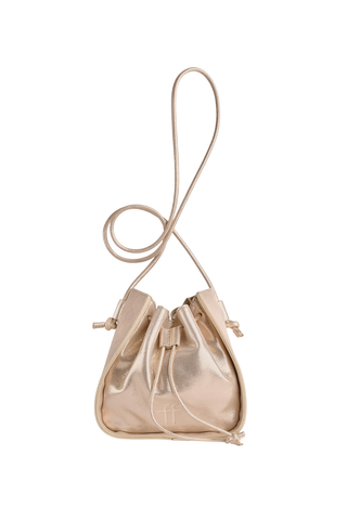"My Pepita" Small Laminated Bucket Bag | Platino