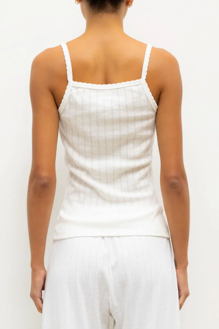 Pointelle Tank Top | White