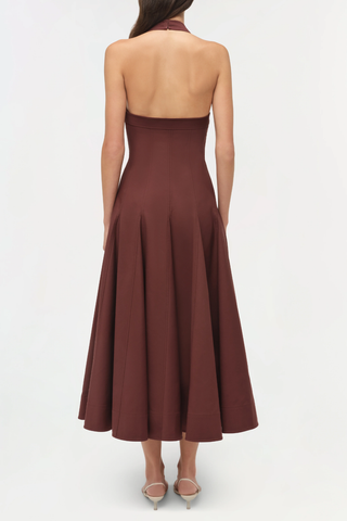 Melissa Halter Neck Midi Dress | Mahogany