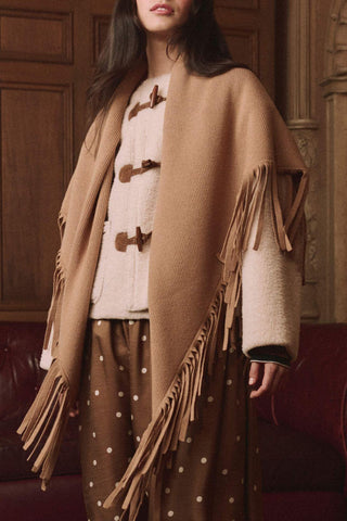 The Big Sweater Fringe Scarf | Camel