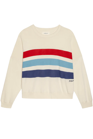 The Teammate Sweatshirt W/ Saltwater Stripe | Washed White