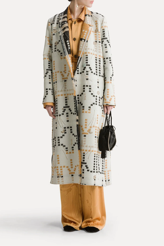 Samarcanda Embroidered Jacquard Long Coat | Opale