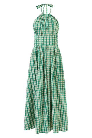 Halter in the Name of Love Dress | Green Check
