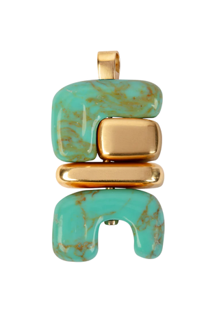 Fire Totem | Turquoise and Yellow Gold