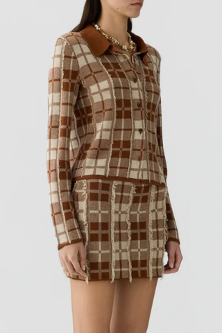 Fringe Plaid Elle Shirt | Burnt Sienna/Sandstone