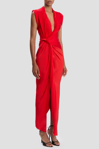 Twist Dress | Cardinal Red