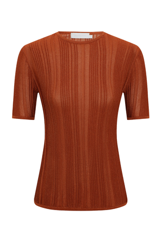 Indra Metallic Tee | Metallic Tan