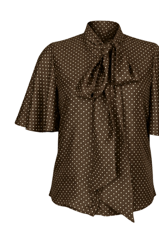 Alessa Blouse | Polka Dot Brown