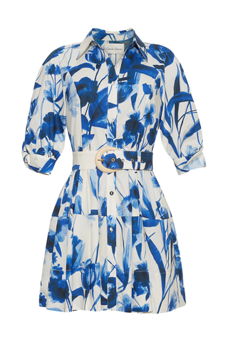 Caro Mini Dress | Petal Sketch Navy