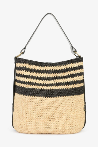 Bayia Striped Shoulder Bag | Black/Natural