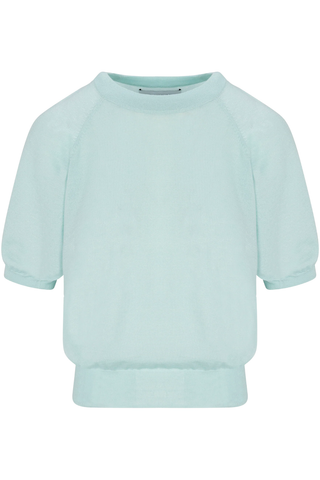 Cashmere Short Sleeve Raglan Sweater | Ice