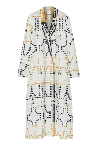 Samarcanda Embroidered Jacquard Long Coat | Opale