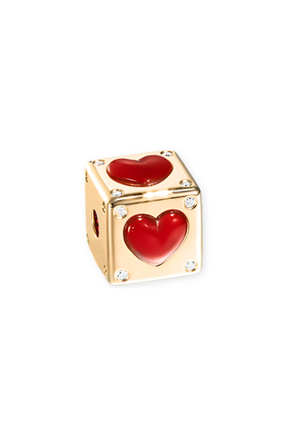 Jumbo Heart Dice Diamond Bangers Charm | Carnelian