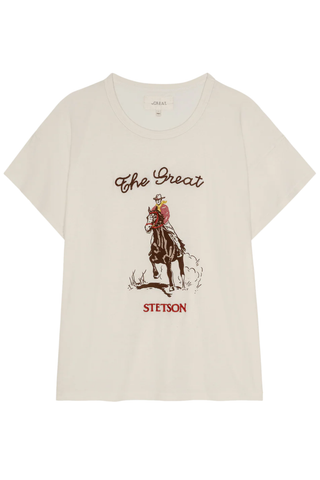 The Boxy Crew Stetson Graphic Tee | Washed White
