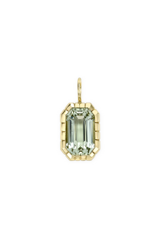 Heirloom Bezel Charm | Emerald Cut Pale Green Tourmaline