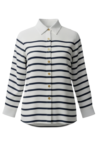 Constance Shirt | Navy Stripe