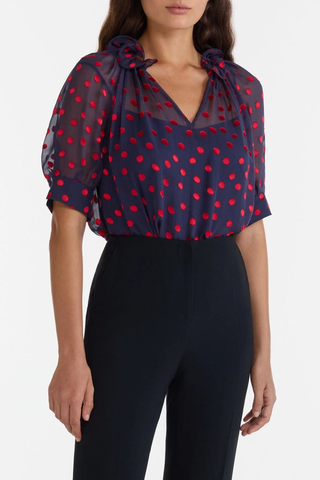 Josie Top | Navy Bright Rouge