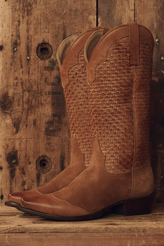 The Basket Weave Cowboy Boot | Rusted Tan