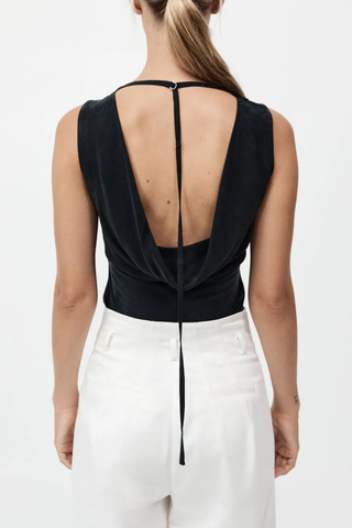 Draped Cowl Top | Black