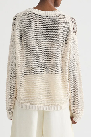 Wide Crew L/S Pullover | White