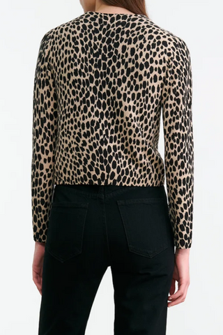 Keelah Cardigan | Taupe/Black Cheetah