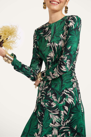 Long Sleeves Angelica Dress | Quill Green