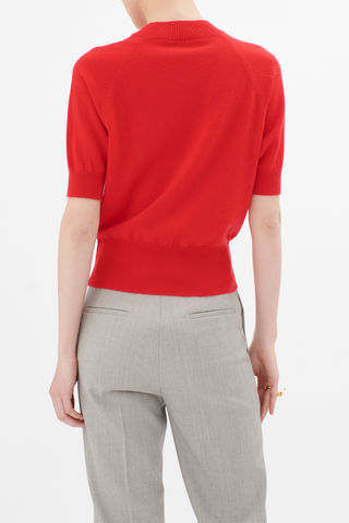 Light Cashmere Knit Pullover | True Red