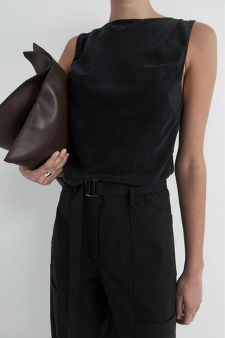 Draped Cowl Top | Black