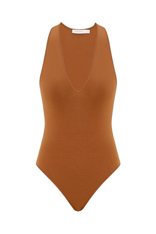 Scoop Bodysuit | Camel