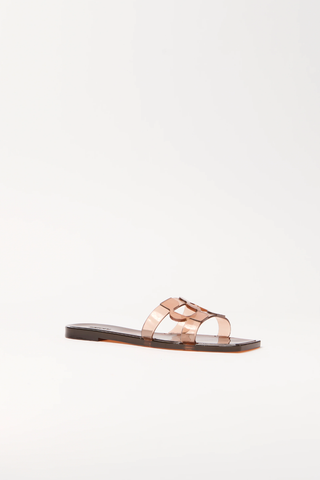 Monogram Jelly Flat Slide | Saddle