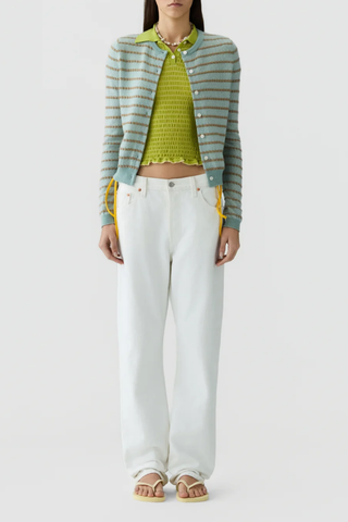 Pebble Stripe Jane Cardigan | Sage Brush Combo