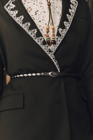 The Beaded Belt | Black With Silver