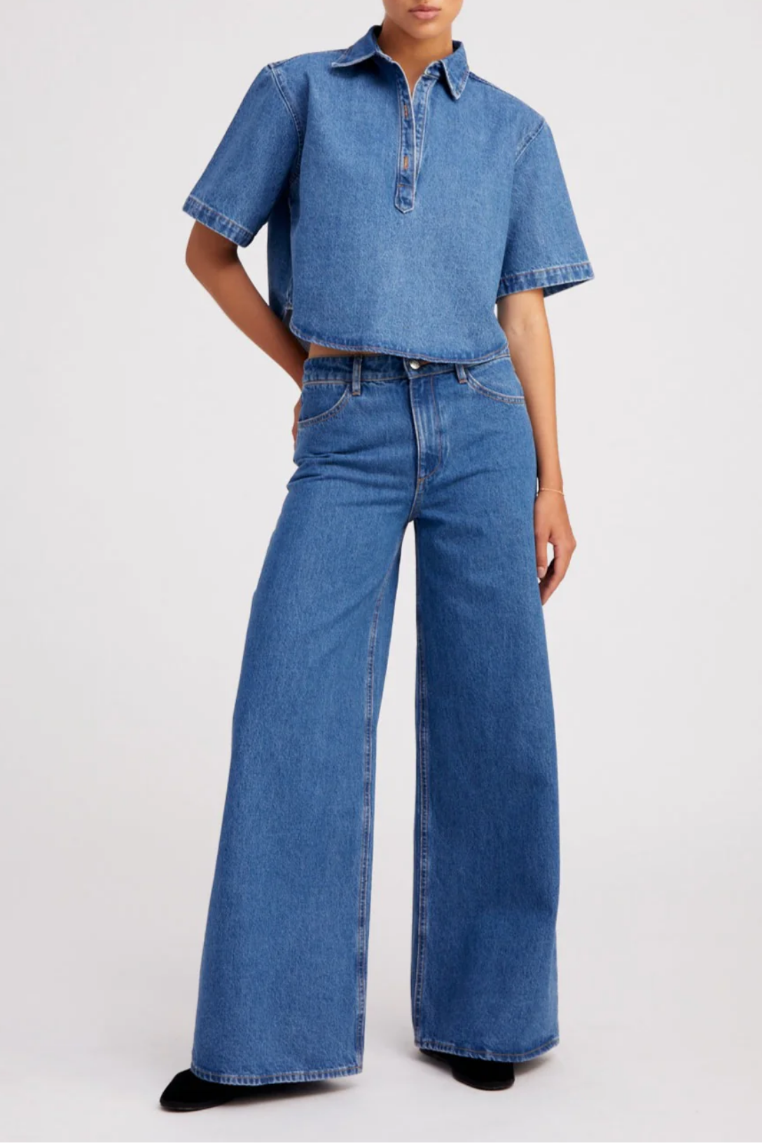 Coco Wide Leg Jeans | Classic Blue – Valentines Austin Coco Wide Leg Jeans | Classic Blue – Valentines Austin