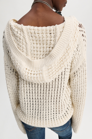 Sporty Crochet Pullover | Orchid White