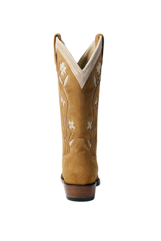 The Suede Cowboy Boot | Tan Floral