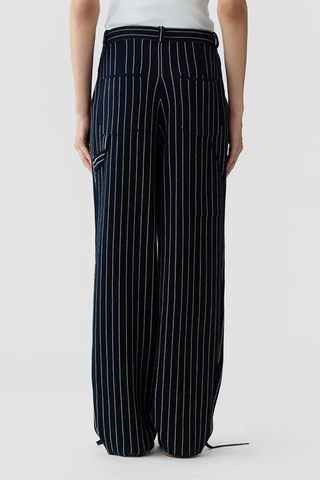 Pinstripe Carpenter Pant | Navy/Butter