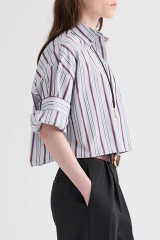 Next Ex Poplin Shirt | Light Grey Multi