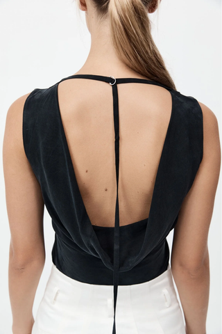 Draped Cowl Top | Black