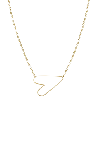 14K Small Hammered Heart Necklace