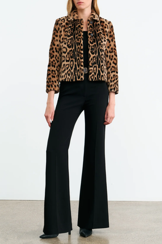 Montmartre Shearling Cropped Jacket | Leopard Print