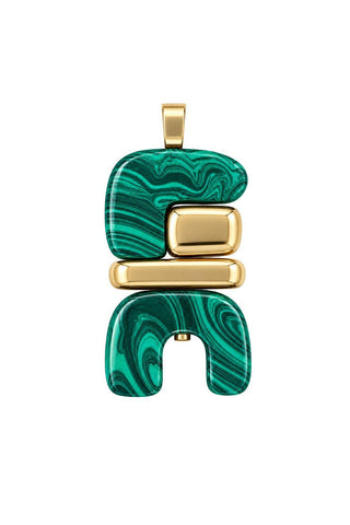 Fire Totem Pendant | Gold and Malachite