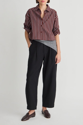 Cropped Isolde Button Down Top | Spice Multi Stripe