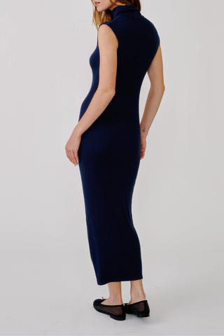 Monique Slouchy Mock Neck Dress | Midnight Navy